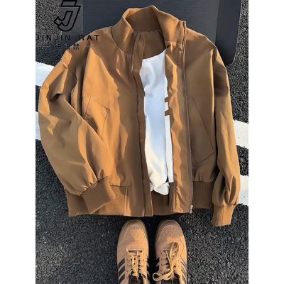 卡其色立领ma1飞行员夹克男款秋季高级感穿搭短款外套痞帅棒球服