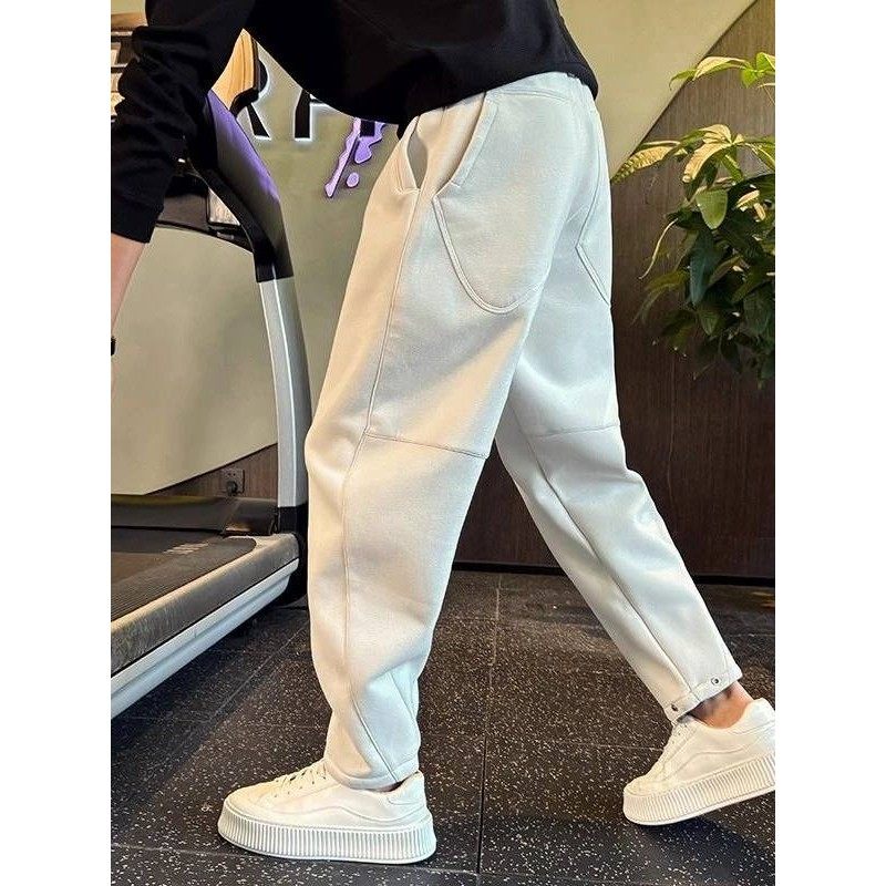 仓石一树潮牌直筒卫裤男款春秋运动裤痞帅男裤高级感白色休闲裤子