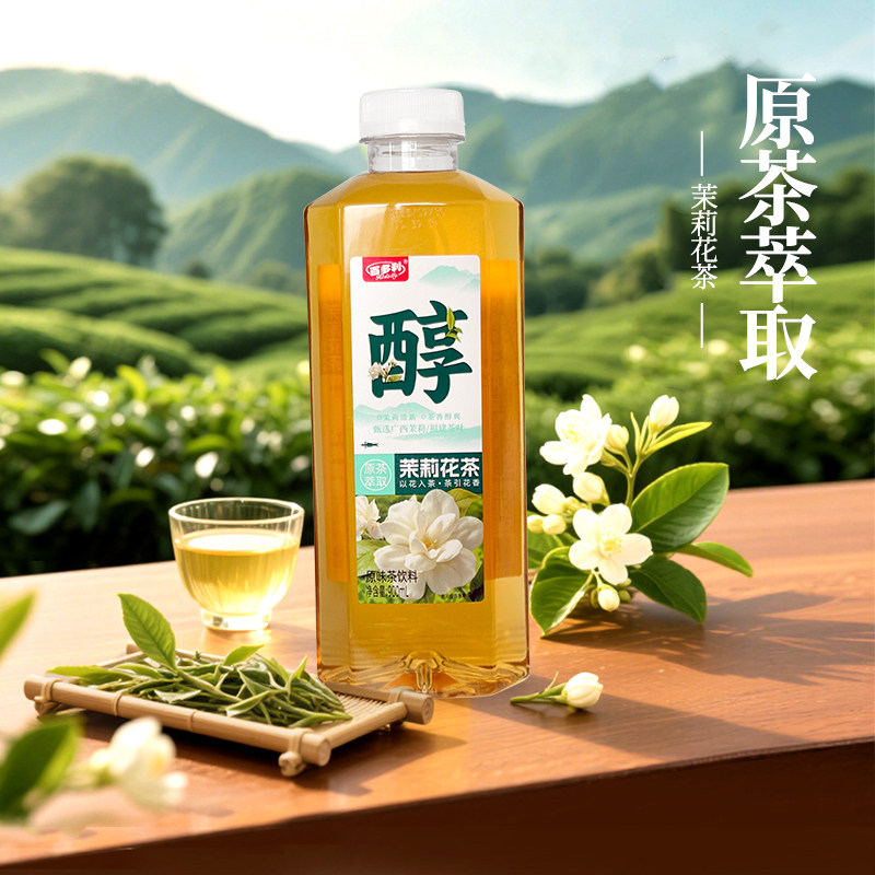 百多利茉莉花茶饮料900ml大瓶0蔗糖0脂肪调味茶饮料瓶装清新H