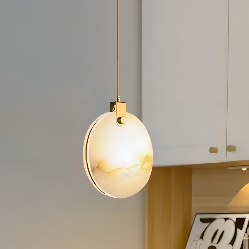 全铜卧室床头云石吊灯西班牙简约装饰灯轻奢新中式餐厅吧台法式灯