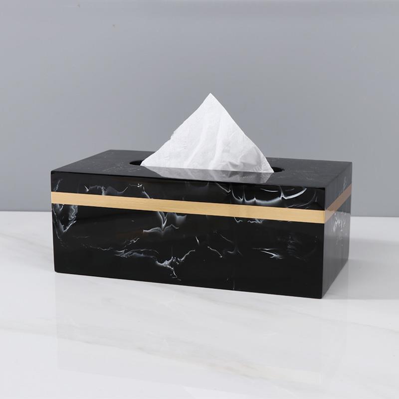大理石纹纸巾盒定制logo客厅轻奢创意酒店北欧ins餐桌家用抽纸盒