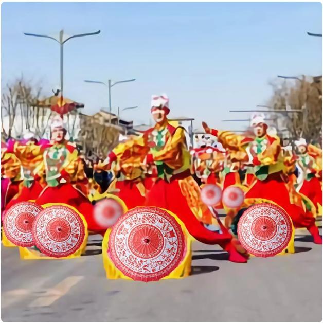 新款秧歌花伞剪纸伞社火表演舞蹈扇演出舞蹈伞陕北秧歌花伞