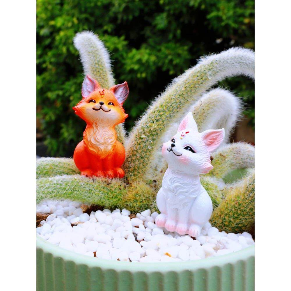 可爱九尾狐狸尾巴多肉花盆造景装饰花园阳台狐尾天门冬形小摆件,家居饰品,户外/庭院摆件,淘宝优惠券,粉丝福利购,淘宝优惠卷