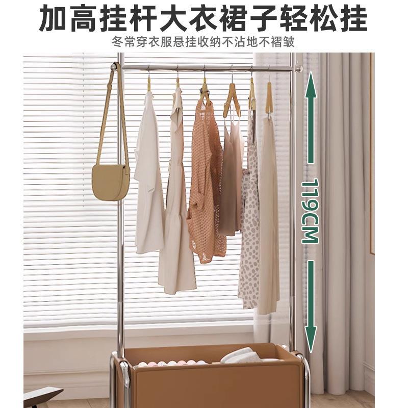 不锈衣帽架落地卧室可衣架挂客厅挂包架移动放衣服置E292物钢收纳