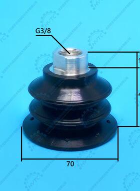 XPthfgu+lz70真空吸盘空工业机械手金真空吸盘S波纹吸具盘气动真