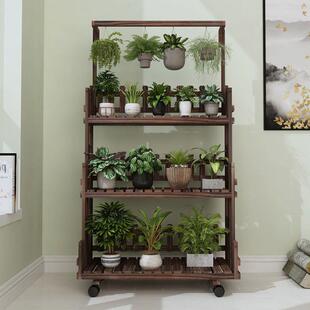 实木兰架子物多层阳台折叠花盆置架简约室内客厅创10049560意花多