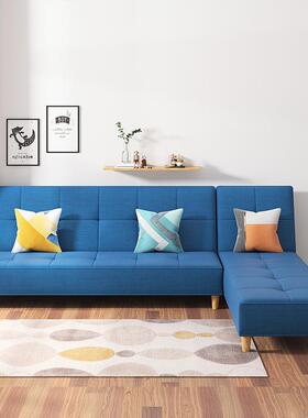 布艺户沙小型沙发床客公厅出租房寓服装店简易折叠床两发al-65733