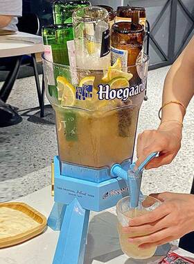 网L福佳白扎啤炮啤酒用桶红酒炮酒吧创意可乐桶商大容量酒3塔VXN