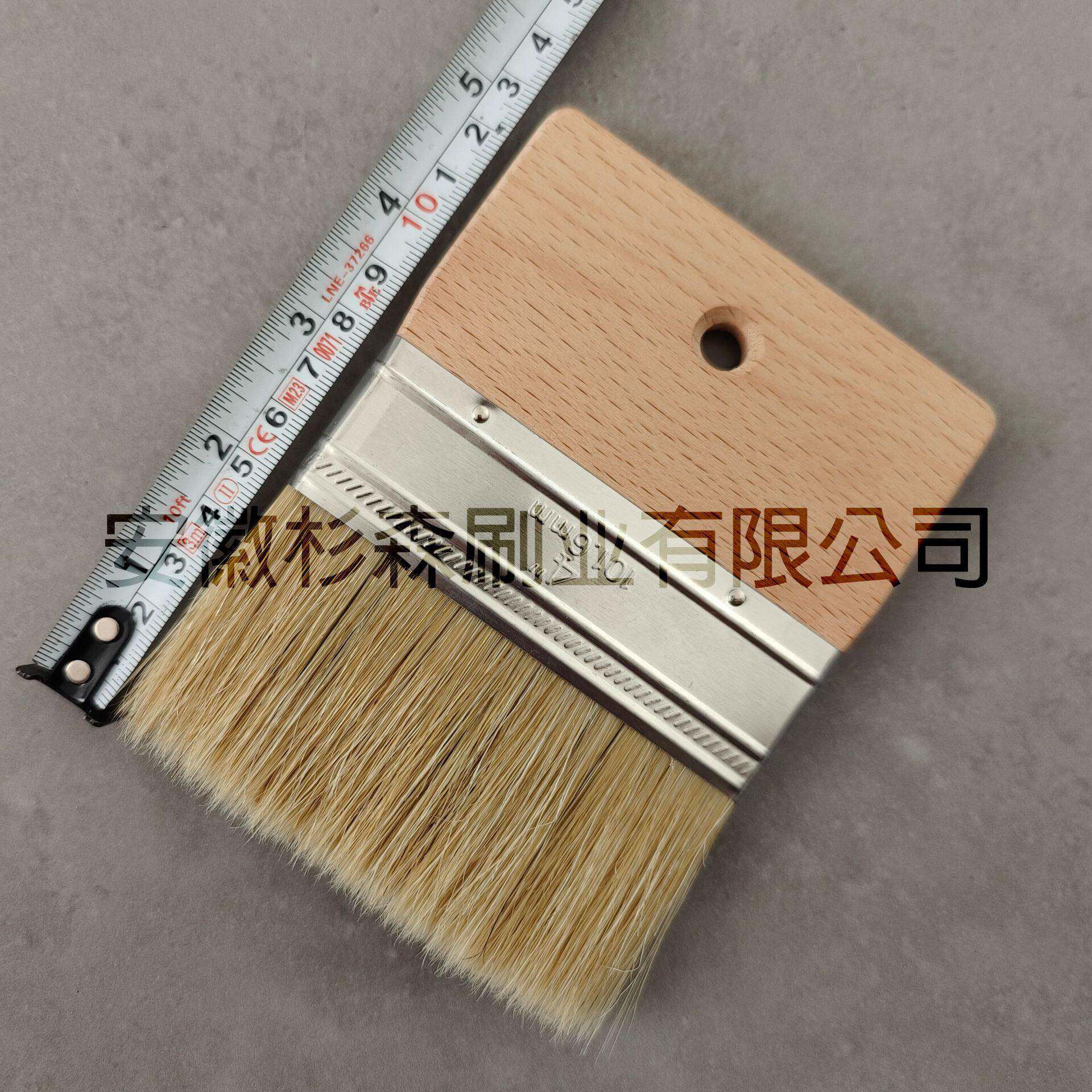榉猪4寸【接艺木猪鬃板刷工具刷鬃榉木方刷术涂料毛刷毛油漆猪刷