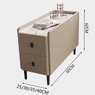 轻奢岩板客厅边实木沙发隙边柜柜侧边柜窄边柜小几柜茶几储物HXL