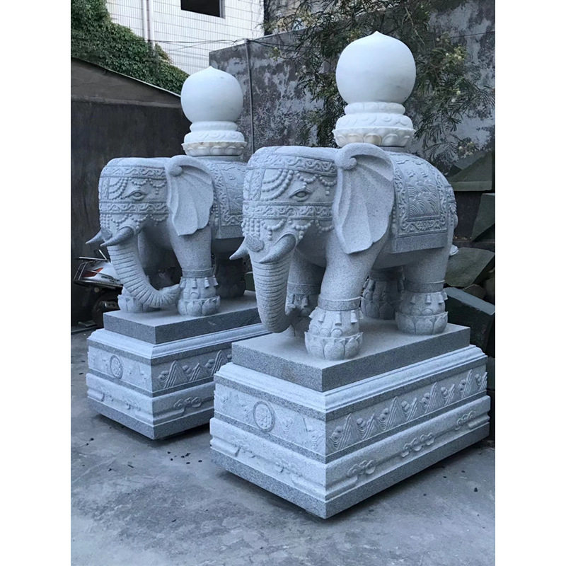 惠安石雕花岗岩大象门口摆件