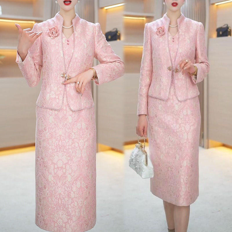 小香风套装连衣裙2025新款女春秋今年流行爆款高端妈妈气质套装女