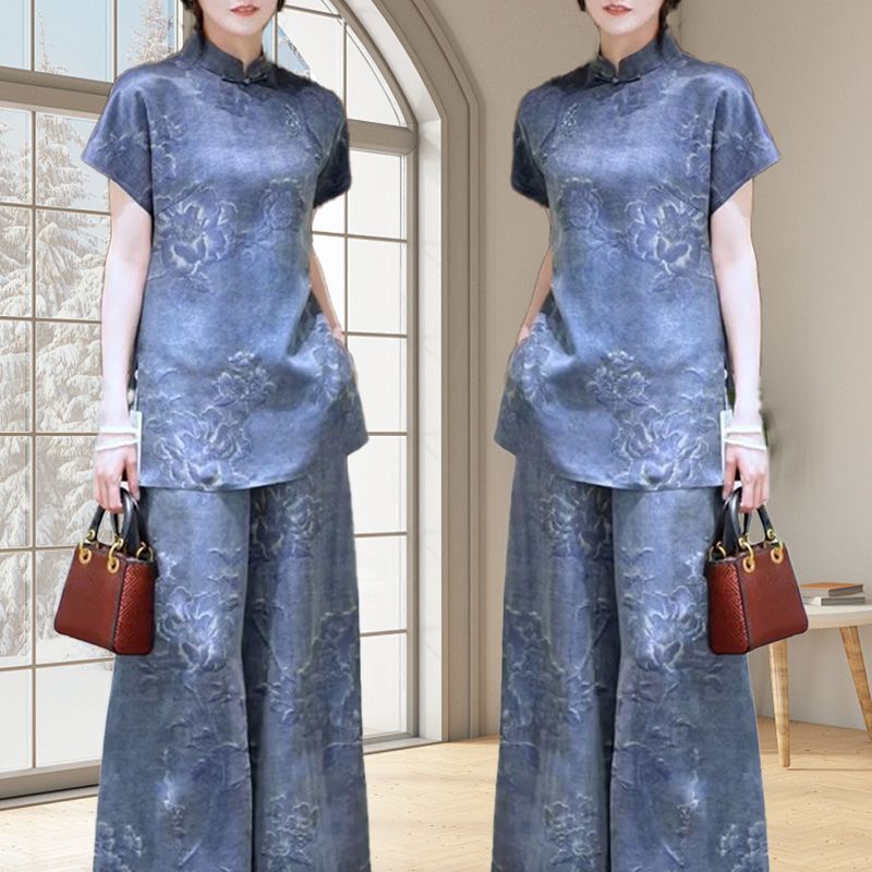 休闲显瘦高级感气质穿搭新中式国风禅意时尚套上衣裤子套装女夏季