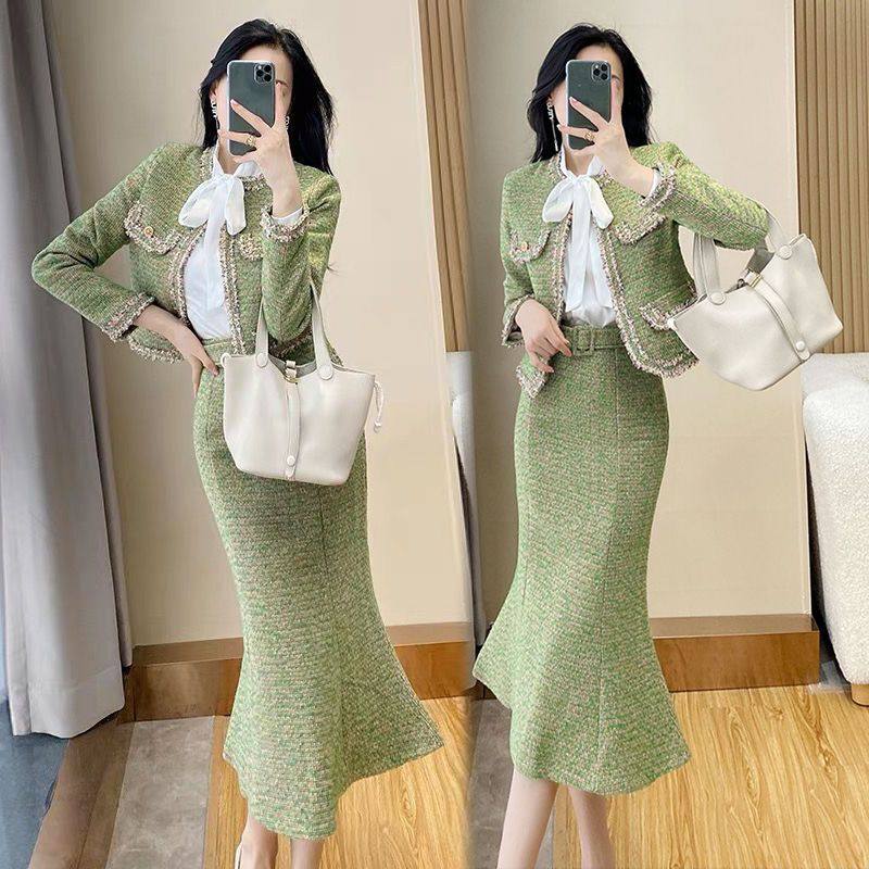 小香风套装2025新款女装秋冬爆款高级感减龄漂亮洋气两件套裙装,女装/女士精品,时尚套装,淘宝优惠券,粉丝福利购,淘宝优惠卷