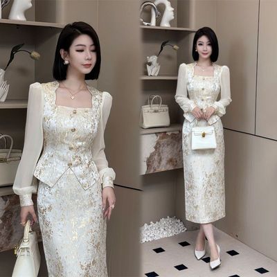 法式小香风套装裙女2025秋季新款轻奢高级感气质上衣半身裙两件套