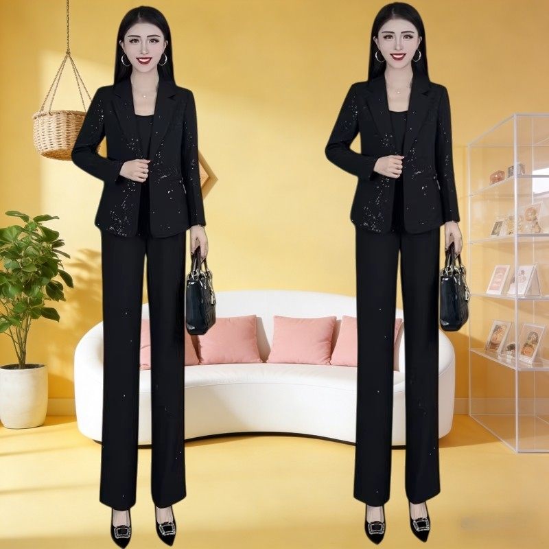 春秋气质显瘦收腰西装外套高端时尚减龄洋气修身百搭裤子两件套装,女装/女士精品,时尚套装,淘宝优惠券,粉丝福利购,淘宝优惠卷