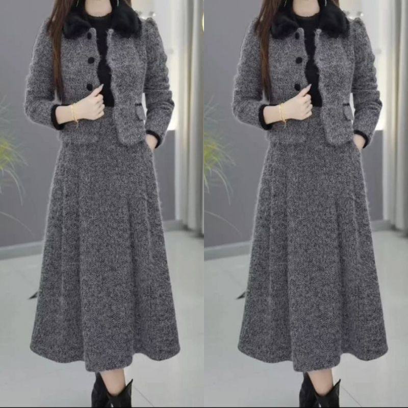 小香风时尚套装女2025秋冬新款气质名媛洋气高档显瘦遮肚a字裙子,女装/女士精品,时尚套装,淘宝优惠券,粉丝福利购,淘宝优惠卷