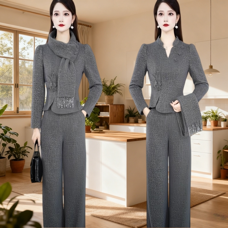 2025春秋新款上衣高端轻奢时尚女士套装休闲气质高级感裤子两件套
