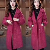 西装 领中长款 外套2024冬季 高档时尚 新款 端庄气质保暖显瘦休闲大衣