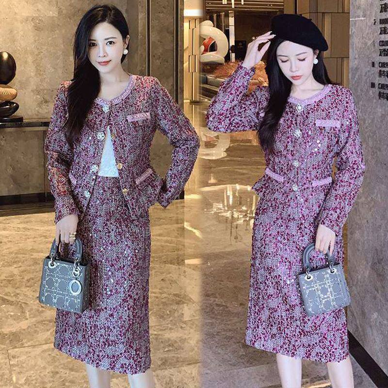 韩系氛围感小香风套装女2025新款时髦气质减龄半身裙子套装两件套,女装/女士精品,时尚套装,淘宝优惠券,粉丝福利购,淘宝优惠卷