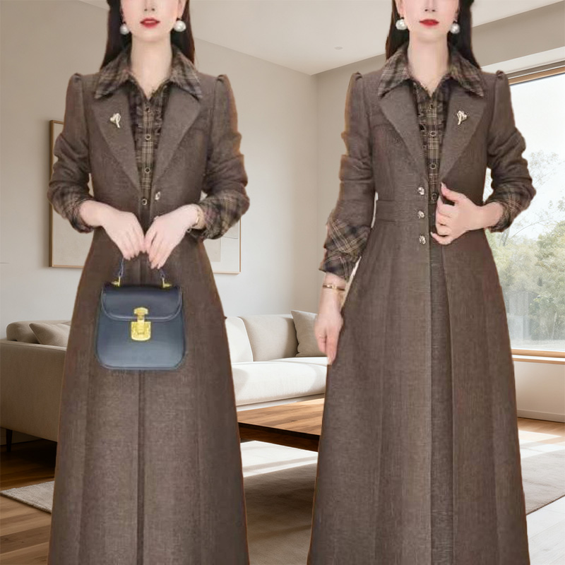 2025秋冬新款气质高级感连衣裙两件套女高端时尚套装显瘦洋气外套