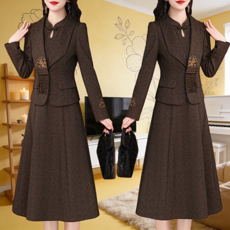 2026春秋新款女人味显瘦轻熟风外套休闲气质高级感连衣裙两件套潮,女装/女士精品,时尚套装,淘宝优惠券,粉丝福利购,淘宝优惠卷
