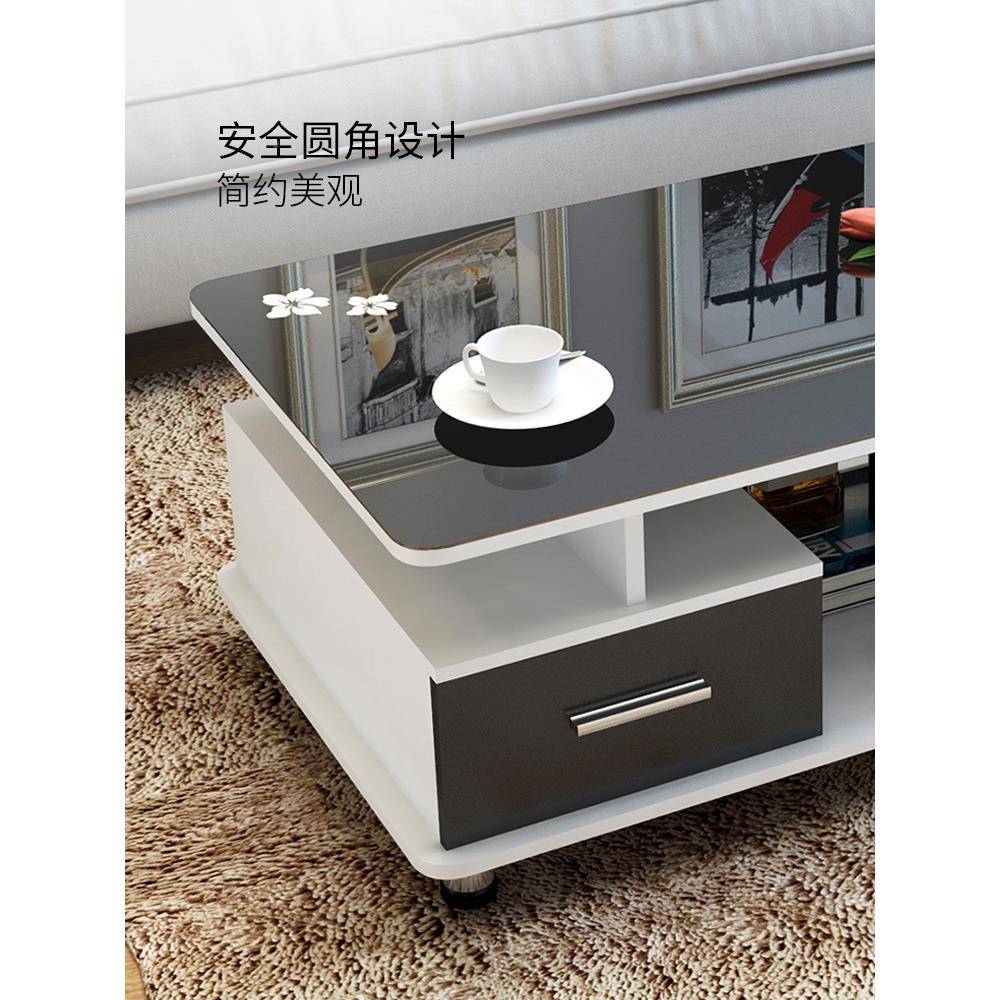 茶几简约现FKU小户型家钢化玻璃茶桌客厅桌用简子易轻奢代极简茶