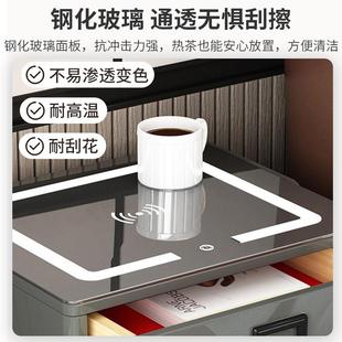 保险柜床头用一体现代简约柜卧室智能P356轻床边奢岩板家带锁储物