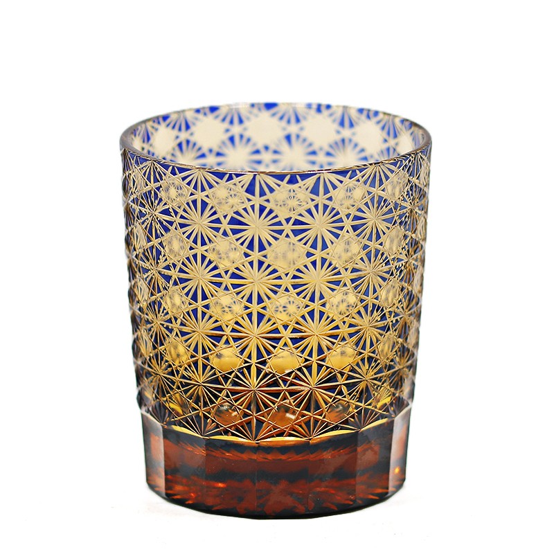 日式复古切子水晶杯琉璃杯威士忌酒杯洋酒杯职人手作雕刻玻璃杯子
