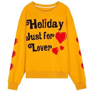 落落狷介卫衣女秋冬橙黄色加绒保暖套头外套2024年新款小个子宽松