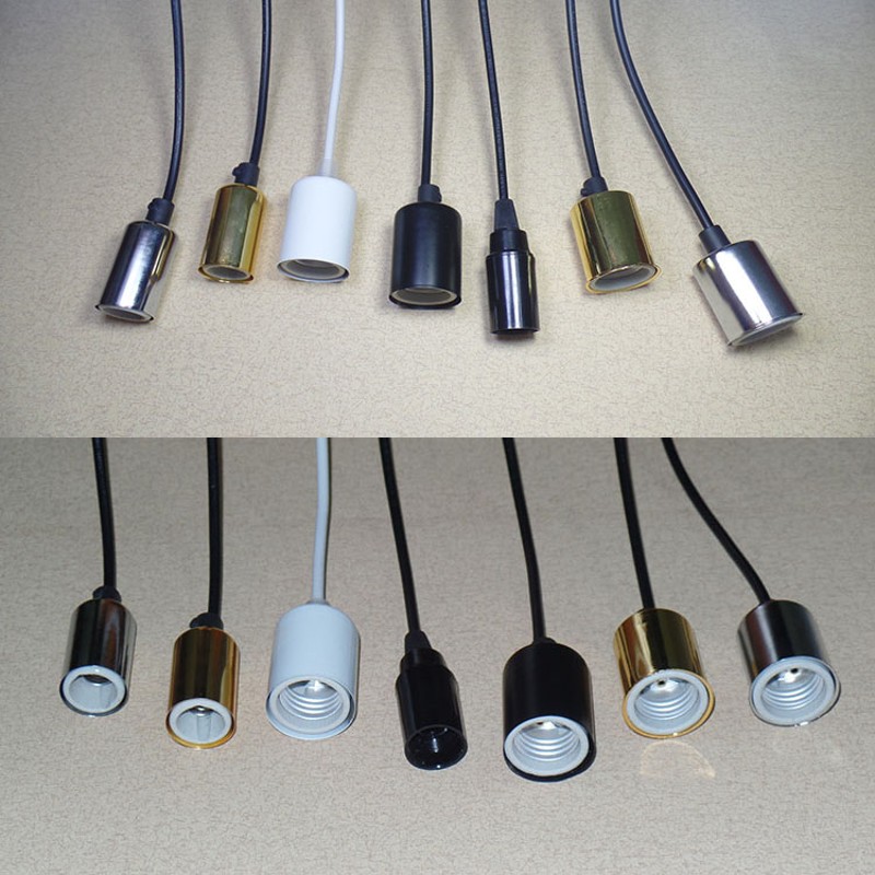 E27陶瓷耐高温E14小螺口灯头灯座爱迪生复古吊线改装灯具配件DIY