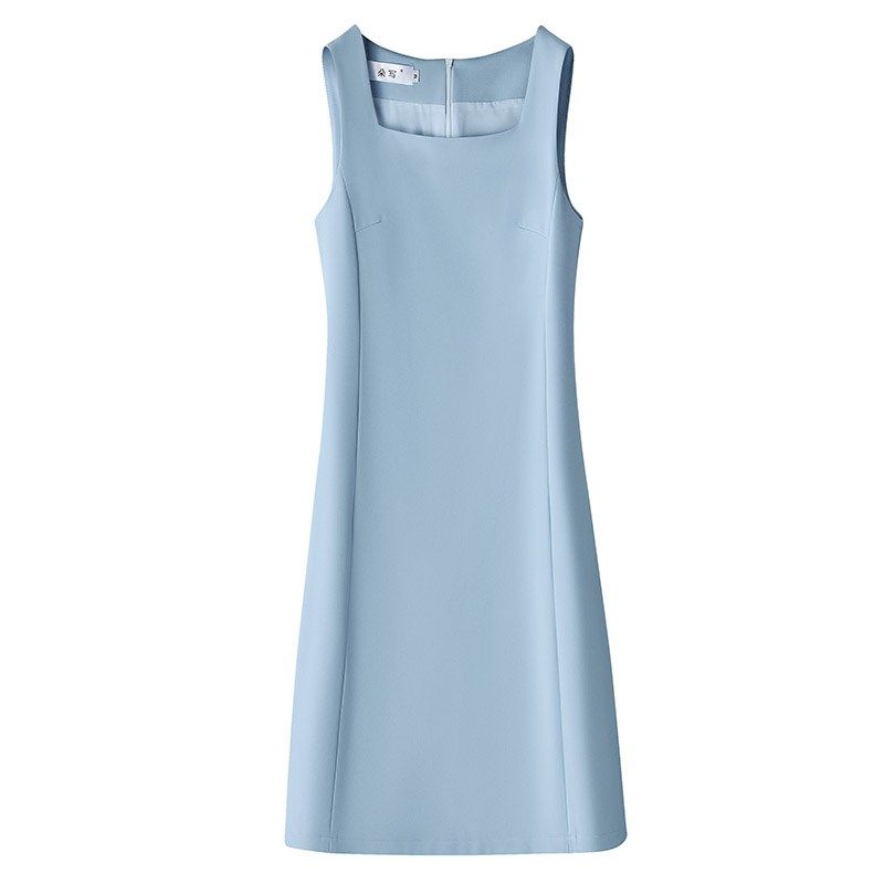 白色高端播音主持人职业装女新款西装连衣裙艺考演讲上镜气质礼服