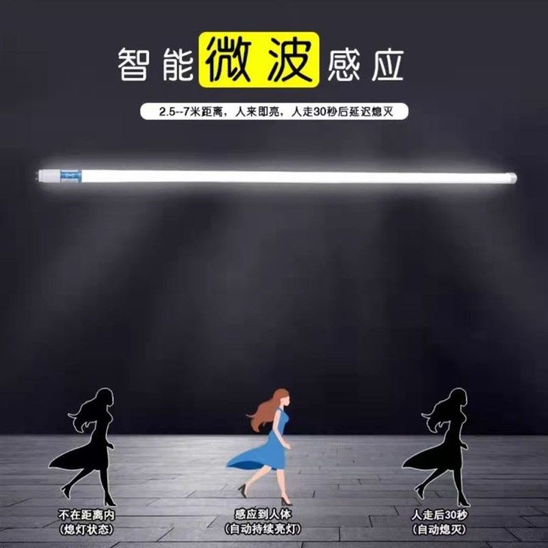 T8LED单管双管日光灯全套1.2米支架灯管长条超市车间车库led灯管