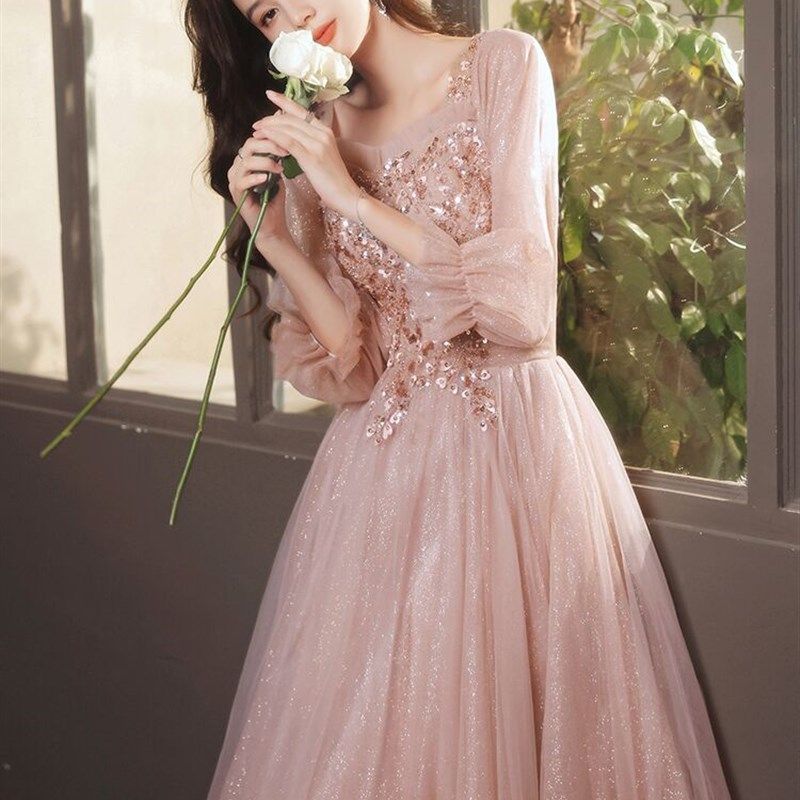 大码晚礼服裙胖mm显瘦2024新款轻奢小众高端宴会年会气质主持人女