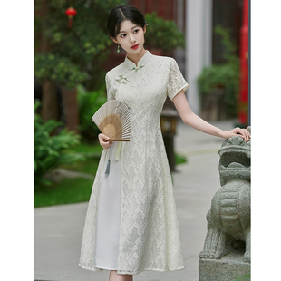 新中式改良旗袍2024年轻款女高端气质日常可穿复古国风连衣裙夏季