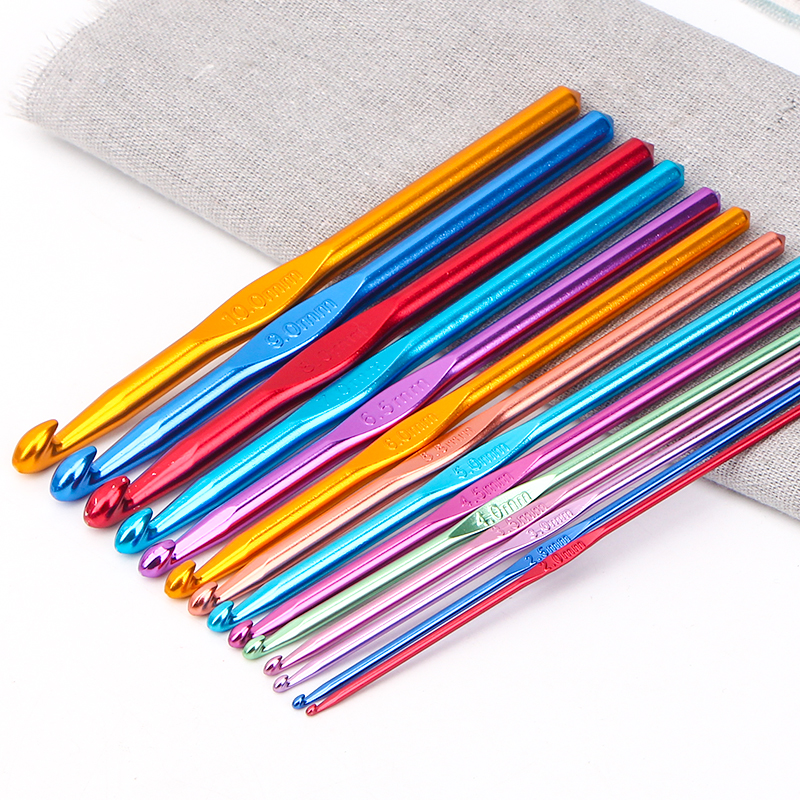 钩针工具套装手工编织毛线棒针环形针记号扣麻花针带收纳包铝勾针