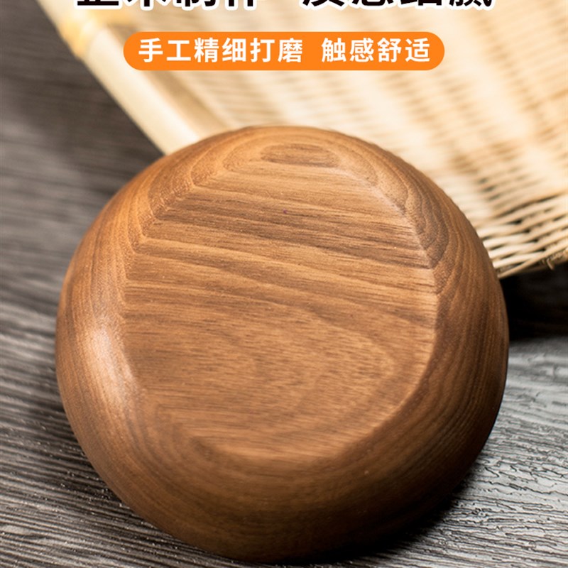 黑胡桃木盘子日式实木圆形干果盘木碟子木圆盘木质点心盘餐具餐盘