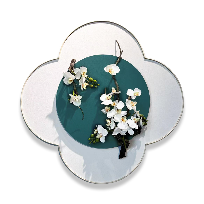 新中式客厅沙发背景墙装饰挂件餐厅墙饰玄关墙面创意梅花立体壁挂