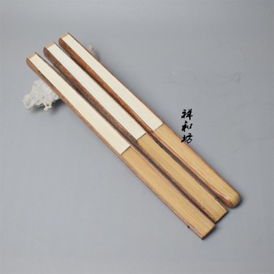 95寸老料纯手工红全麻竹贴梁刮篾文玩折扇棕金丝流星纹苏宣纸折扇