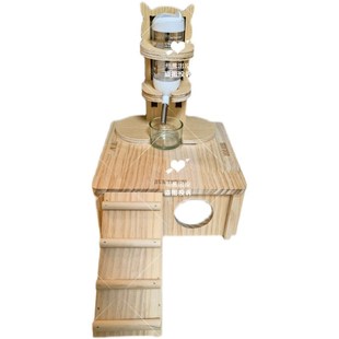 仓鼠两居室躲避屋金丝熊花枝鼠笼内造景家具屋窝小房子平台用品