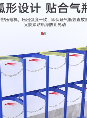 热销40L气瓶固定架存放架钢瓶支架防倾倒架放置架氧气乙炔瓶支架