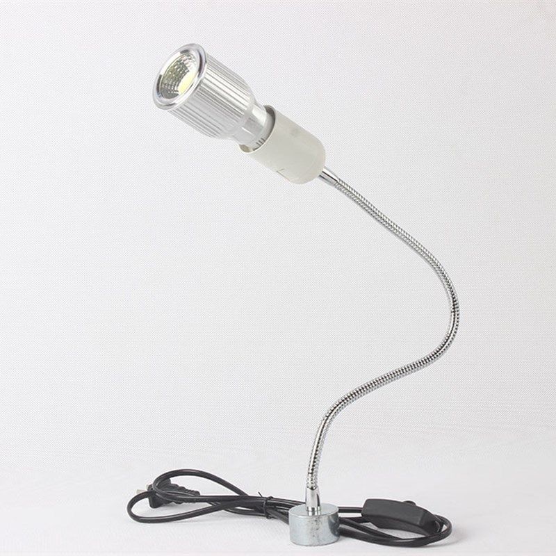 磁铁吸住带开关插头线1.2米长软管射机床灯台工作灯架E27螺口灯头