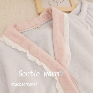 奶呼呼~秋冬法兰绒睡衣女冬可爱甜美加厚加绒冬季女款家居服套装