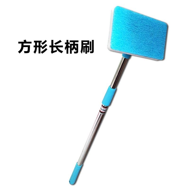 鱼缸水族箱三角刷方刷伸缩长柄清洁工具玻璃海绵擦居家卫生刷包邮