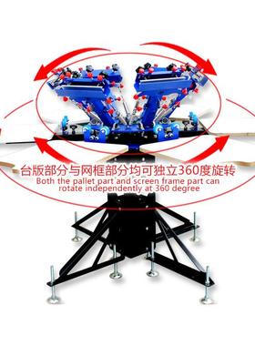 E662L落地式微调型六色六工位双轮转六色套印丝印机