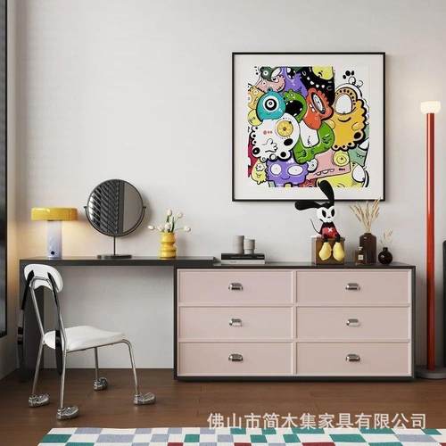 化妆桌子客厅家用小户型简约现代主卧室床尾梳妆台转角实木复古风