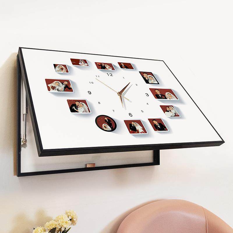 电表箱装饰画带钟表时钟简约电闸配电盒遮挡电箱创意遮丑2023新款