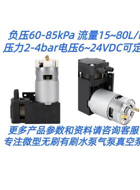 直销≥85kpa直流12v24V高负压微型直流真空泵大流量10~40L/min