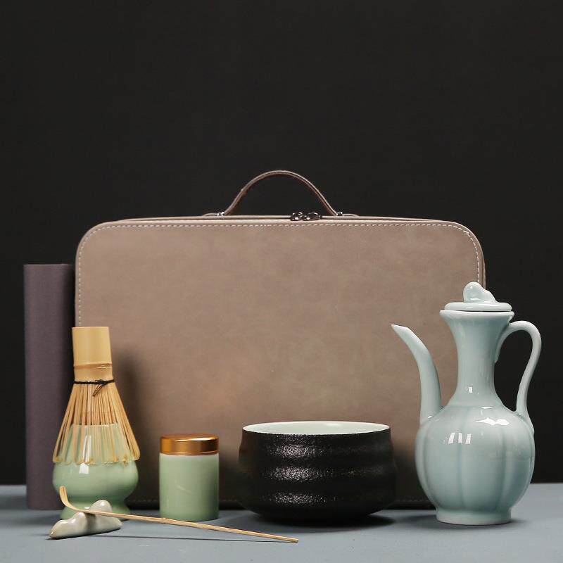 7件茶具宋代点茶器具套装抹茶陶瓷百本立抹茶工具茶筅立茶道配件