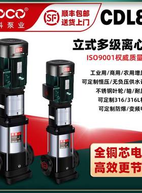 CDL85不锈钢立式多级离心泵大流量增压泵高扬程增压加压泵工业泵